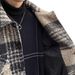 Woolen Tweed Style Plaid Men High-end Autumn New Trendy Brand Coat American Retro Loose Jacket_mkmklike.com