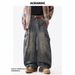 Ayudai Men's Retro Washed Distressed Straight Leg Jeans Style Loose Wide Leg Cargo Casual Long Pants For Women_mkmklike.com