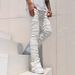 Men's Slim Fit Straight Leg Jeans High Street Style Stretch Patchwork Heavy Duty Personalized American Trendy Black Blue_mkmklike.com