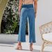 Retro High-Waisted Wide-Leg Women's Jeans Single-Breasted Loose Straight Leg_mkmklike.com