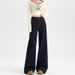 Denim Straight-leg Flared Jeans For Women, Spring And Autumn 2026 New Style, Dark Blue Petite Stretchy Wide-leg_mkmklike.com