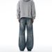 Men's Clothing & Archer0603 & Autumn New American Retro Washed Trendy Brand Vibe Slim Fit Flared Distressed Jeans Men_mkmklike.com