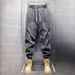 Men's Baggy Cargo Jogger Pants Retro Washed Cotton-Blend Drop Crotch Casual Trousers With Adjustable Drawstring & Tapered Cuffs_mkmklike.com