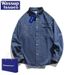 Washed Old Denim Shirt Men's Spring Korean Version Loose High-end Long-sleeved Tooling Shirt_mkmklike.com