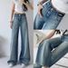 Women's Clothing Spring New Light Luxury Hot Diamond High Quality Jeans Stylish Gradient High Narrow Straight Pants_mkmklike.com