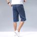 Men's Distressed Denim Shorts – Vintage Washed Paint Splatter Casual Cargo Shorts_mkmklike.com