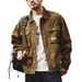 Northfold Spring And Autumn Chic American Retro Jacket For Men New Trendy Brand Turn-down Collar Loose Multi-pocket Workwear Denim_mkmklike.com