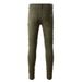 Men's Clothing High Street Men's Jeans Men's Slim Army Green Stretch Ripped Jeans Men's Trousers 851_mkmklike.com