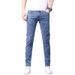 Summer Thin Jeans Versatile Slim Fit Korean Version Elastic Straight Leg Casual Men's Pants_mkmklike.com