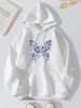 Women's Hoodie Long Sleeve Hoodies & Sweatshirts Printing Pocket Casual Flower Butterfly_mkmklike.com