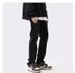 Northfold Pure Black Straight-Leg Jeans For Men Slim Fit Skinny American Style Vibe Ins High Street Trend Casual Long Pants_mkmklike.com