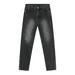 EF JEANS | 2023 New Product, Korean Version Of Straight Tube Small Foot Zipper Design Washed Black And Gray Jeans For Men And Women Slim Fit_mkmklike.com