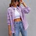 Chicco Cross-Border New European And American Style Solid Color Loose Fit Jacket Ripped Long Sleeve Women's Denim Shirt_mkmklike.com