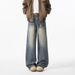 Unisex Vintage High Street Jeans – Oversized Straight Leg Retro Denim Pants For Men & Women_mkmklike.com