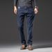 Four Seasons Embroidered Slim-fit Korean Jeans Men's Elastic Versatile Straight Pants Men's Fattened Plus Size Business Pants_mkmklike.com
