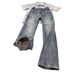 Men's Retro Lightning Bamboo Pattern Jeans Summer Thin Straight Leg mid Waist Cotton Cargo Pants Black Blue Wide Leg Vibe_mkmklike.com