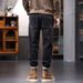 Large Size Men's Clothing Autumn And Winter New Jeans Men's Warm Towel Bottom Jeans Men's Elastic Waist Drawstring Straight Pants Men_mkmklike.com