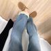 2024 Women's Jeans High Waist New Large Size Slimming Loose Versatile Narrow Version Pear Shape Body Wide Leg Fleece_mkmklike.com