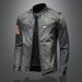 Men's Clothing Denim Suit Autumn Stand Up Collar Motorcycle Jacket Retro Handsome Hoodless Workwear_mkmklike.com