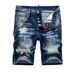 Men's Clothing Brand Summer Shorts With Paint Spots And Holes Patched With Chain Decoration Stretch Jeans For Men_mkmklike.com