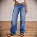 High-Waisted Straight Leg Jeans For Women - Stretch Comfort Denim Pants With Enzyme Wash & Classic Blue_mkmklike.com