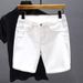 Men's White Five Point Denim Shorts Stylish Thin Summer New Super Trendy Men's Clothing_mkmklike.com
