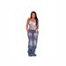 Women's Smoky Pleated Ripped Jeans Trousers Fashionable Denim Pants American Style_mkmklike.com