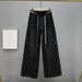 Retro Denim Jeans Rhinestone Embellished Loose Fit Heavy Duty Wide Leg Pants Spring Trend For Women_mkmklike.com