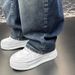 Men's Clothing Men's Retro Washed Distressed Cleanfit Jeans Loose Straight Leg Wide Leg Floor Length Summer Trousers_mkmklike.com