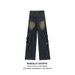 Splicing Jeans Men's Spring And Summer Wide-leg Drape Loose Straight Pants Niche Design High-end American High Street_mkmklike.com