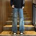 Men's Clothing Vintage Loose Fit Cargo Jeans - Retro High Street Style With Multiple Pockets, Straight Leg & Comfortable Polyester Fabric_mkmklike.com