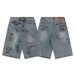 Men's Clothing Summer Retro Graffiti Cropped Jeans Men's Street High Waisted Wide Leg Shorts Couple_mkmklike.com