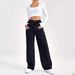 High Waisted Straight Leg Jeans for Women Loose Fit Solid Color Wide Leg Pants Petite New Spring Autumn Style_mkmklike.com