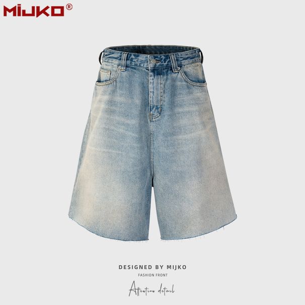 Men's Clothing Women's Spring And Summer New Cat Whiskers Torn Trousers For Men And Womenskater Distressed Raw Edge Denim Shorts_mkmklike.com