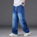 Men's Plus Size Relaxed Fit Straight Leg Jeans - High Waist Stretchy Comfort For Big & Tall Gentlemen (XL-8XL, Multiple Colors)_mkmklike.com