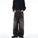 Streetwear Splatter Paint Baggy Jeans – Unisex Oversized Straight-Leg Denim, 81.3% Cotton, Distressed Wash & Graffiti-Inspired Detailing_mkmklike.com