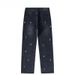 Retro Embroidered Straight-Leg Jeans For Men – Slimming Relaxed Fit, Stylish Casual Pants With Vintage Flair_mkmklike.com