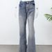 Women's High-Waisted Flared Jeans Vintage Retro 70s Denim Pants Light Blue And Dark Blue Stretchy Comfort Fit_mkmklike.com