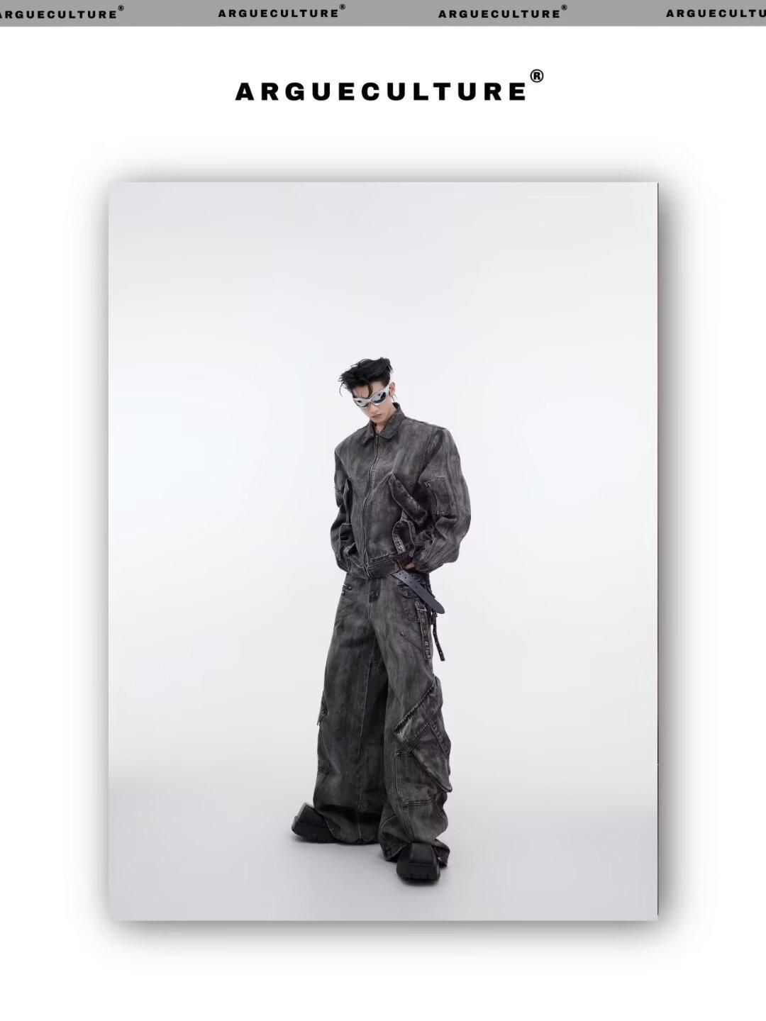 Men's Summer High Street Trendy Hip Hop Jeans Hong Kong Style Personality Letter Handsome Trousers_mkmklike.com
