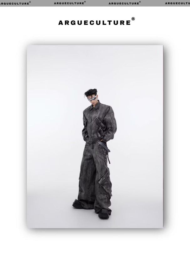 Men's Summer High Street Trendy Hip Hop Jeans Hong Kong Style Personality Letter Handsome Trousers_mkmklike.com