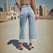 Women's Stretch Washed Denim Jeans - Mid-Rise Straight Leg Cropped Jeans With Rolled Hem, Comfortable & Stylish For Casual Wear_mkmklike.com