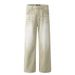 Punk High Washed Distressed Loose Jeans For Men, Niche Street Fashion Casual Spray Paint Wide-Leg Straight Pants_mkmklike.com