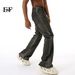 EF JEANS | 2024 New Product, American High Street Black And Gray Gradual Change Niche Oblique Pocket Decorative Micro-pull Jeans_mkmklike.com