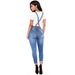 Trendy Girl Closet Women's Ripped Overalls European And American New Denim Small Straight-Leg Export Jumpsuit Wholesale_mkmklike.com