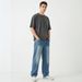 Men's Floral Washed Jeans Spring Summer New Wide Leg Straight Fit Casual Loose Trousers Versatile Retro Style_mkmklike.com