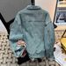 Retro Washed Distressed Embroidered Denim Jacket Men's Trendy Brand Loose Patchwork Jacket_mkmklike.com