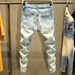 Men's Slim Fit Stretch Denim Jeans – Gradient Washed High Street Straight Leg Pants (S-XXXL) – Contemporary British Style Casual Trousers_mkmklike.com