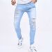 Stylish Men's Slim Fit Stretch Denim Jeans With Distressed Details - Comfortable & Trendy For Casual Wear_mkmklike.com