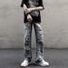 Loom High Trendy Brand European And American Street Hip Hop Ins Washed Ripped Jeans Men's Niche Design Beggar Pants_mkmklike.com