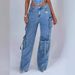 Women's Clothing Hottie Trousers Straight Multi Pocket Denim Overalls For Women Ins Style Versatile Loose Casual Pants For Women_mkmklike.com